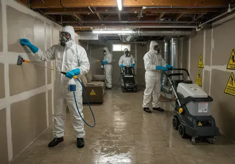 Basement Moisture Removal and Structural Drying process in New Hartford Center, CT